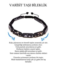 Sertifikalı Dikdörtgen Kesim Siyah Varisit Taşı Bileklik (Çok Renkli)