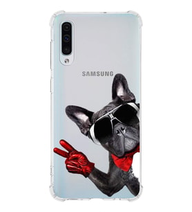 PrintiFy Samsung Galaxy A30S Uyumlu Köpek 2 Baskılı Şeffaf Köşe Korumalı Antişok Kılıf