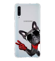 PrintiFy Samsung Galaxy A30S Uyumlu Köpek 2 Baskılı Şeffaf Köşe Korumalı Antişok Kılıf