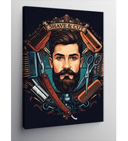 Kanvas Tablo Berber Dükkanı Posteri