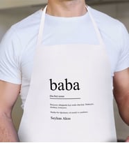 BK Gift Kişiye Özel Baba Tasarımlı Beyaz Mutfak Önlüğü-2