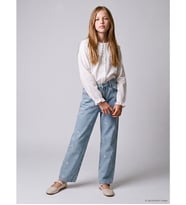 LCW Kids Mavi Baggy Fit Kız Çocuk Jean Pantolon