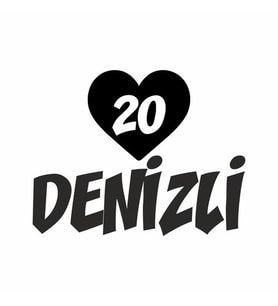 Kalpli 20 Denizli Araba Sticker siyah 20x15 CM (Siyah)