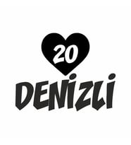 Kalpli 20 Denizli Araba Sticker siyah 20x15 CM (Siyah)