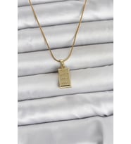 316L Çelik Zincir Gold Renk Külçe Model Kadın Kolye TJ-BKO11042