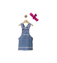 6933 Kız Bebek Dantelli Kot Jile (Çok Renkli)