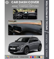 PEUGEOT 208 (2019-2025) Torpido Örtüsü Ön Göğüs Koruma Torpido Koruma Birebir Uyum Kaymaz Özel Kesim
