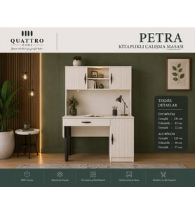 PETRA KİTAPLIKLI ÇALIŞMA MASASI