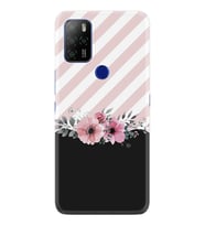 Omix X300 X500 X400 X600 X700 Kılıf Desemli Silikon Strip Pink Flowers 1396