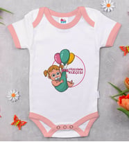 BK Kids Tizesinin Kızçesi Tasarımlı Pembe Bebek Body Zıbın-1