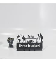 Harita Teknikeri Masaüstü İsimlik - Metal Masa İsimliği - Kişiye Özel İsimlik