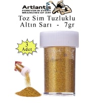 Altın Sarı Toz Sim Tuzluklu 7 gr 3 Adet Renkli Toz Sim Epoksi Reçine Okul Etkinlik Dekarasyon Slime