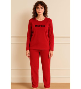 Kadın 13164-2792 Uzun Kol Kadife Pijama Takımı