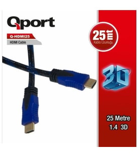 QPORT Q-HDMI25 25metre HDMI Görüntü Kablosu 3D Gold 1.4v