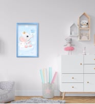 BK Home Sevimli Fil Tasarımlı Dekoratif Mavi Ahşap Çerçeveli Çocuk Odası Tablo-9