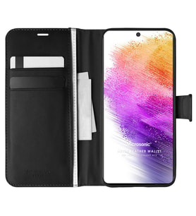 Microsonic Samsung Galaxy A73 5G Kılıf Delux Leather Wallet Siyah
