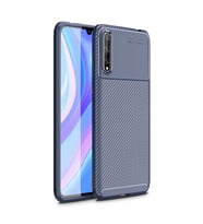 Huawei P Smart S (Y8P) Kılıf Karbon Silikon Case (Lacivert)