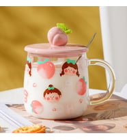 Livava Sevimli Kız Cam Kupa, Pembe, 9x8,5