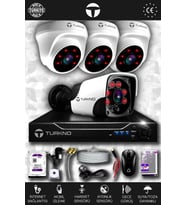 TURKNO 4 Kameralı Pania 3 İç Kamera Set 250 GB HDD Full HD Gece Görüşlü Güvenlik Kamerası Sistemi
