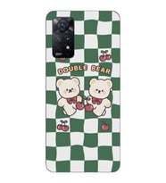 Xiaomi Redmi Note 11 PRO Uyumlu Double Bear Tasarımlı Şeffaf Telefon Kılıfı