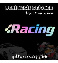 rally yarış ön arka cam uyumlu 2adet oto sticker - ışıkta renk değiştiren hologram sticker yapıştırma