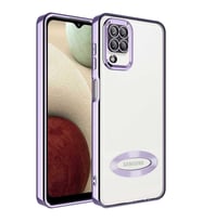 Lexroo Galaxy M12 Kılıf Kamera Korumalı Logo Gösteren Omega Kılıf - Lila