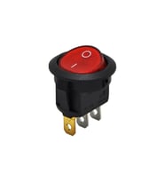IC-131A  Yuvarlak Işıklı Anahtar On-Off 3P  12Volt Kırmızı