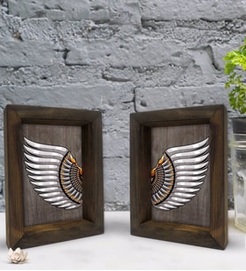 Bk Gift Dekoratif 2'li Doğal Masif Ahşap Çerçeve 15x20cm-68 (Beyaz)