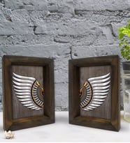 Bk Gift Dekoratif 2'li Doğal Masif Ahşap Çerçeve 15x20cm-68 (Beyaz)