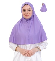 Hazır Başörtüsü Pratik İslami Giyim Penye Peçeli Türban Namaz İçin Yumuşak Eşarp