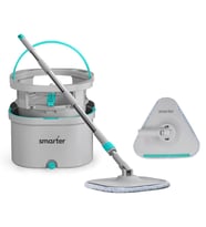 SMARTER Aqua Max Ve Üçgen Aparat Temiz & Kirli Suyu Ayırma Temizlik Seti Mop Paspas Cam Sileceği (Gri)