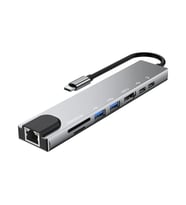 TAPLIN 8 In 1 Type C To Hdtv Çok Portlu Hub 4K HDMI Pd RJ45 USB 3.0 Sd Tf Çevirici Adaptör
