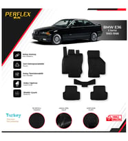 Bmw E36 3 Serisi 1993-1998 3D Havuzlu Paspas (Siyah - Beyaz)