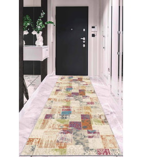 Renkli Kaymaz Patchwork Kesme Rulo Özel Ölçülü Yolluk AR654