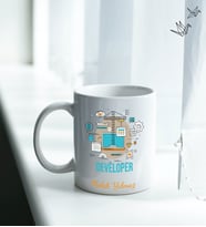 Kişiye Özel İsim ve Fotoğraflı Developer Temalı Kupa Bardak No:001