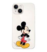 Apple iPhone 14 Uyumlu Kamera Korumalı Tıpalı Kapak Mickey Mouse Tasarımlı ŞeffafKılıf