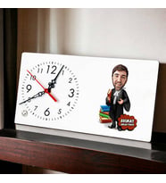 Erkek Avukat Karikatürlü Şık Masa Saati