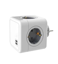 ALLY Powercube Dual USB 4 Kat Priz Dağıtıcı Ev ve Ofis için Çoklu Priz (Beyaz)