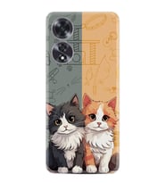 Oppo A60 Kılıf Boutique Baskılı Resimli İkiz Kediler Pcode -086