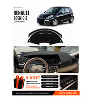 RENAULT SCENIC 3 (2009-2016) Uyumlu Torpido Örtüsü Torpido Kılıfı - Siyah