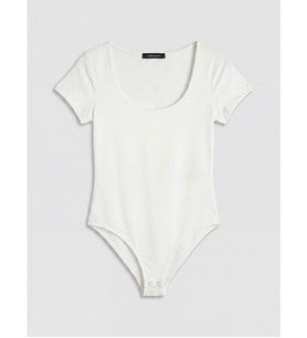 LCW Vision Ekru U Yaka Kadın Çıtçıtlı Body