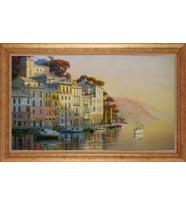 Çerçeveli Paspartulu Manzara Tablo bm1846 (Gold)