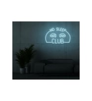 NO SLEEP CLUB Yazılı ve Şekilli Neon Tabela