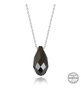 Swarovski Crystal Taşlı Drop Kesim Gümüş Kadın Kolye
