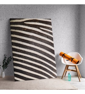 Zebra Desenli Dikey Dekoratif Kanvas Tablo 
