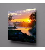 GÜN BATIMI DENİZ DOĞA KANVAS TABLO 30x30cm (Karışık)