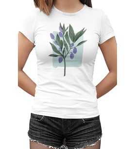 Purple Olives Beyaz Kadın Tshirt