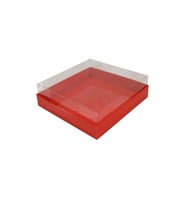 Asetat Kapaklı Karton Kutu Havlu Kutusu 20X20X5  CM (10 Adet)  Kırmızı
