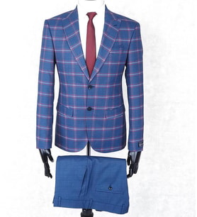 Erkek Slim Fit Sivri Yaka Lacvivert Drop 6 Takım Elbise