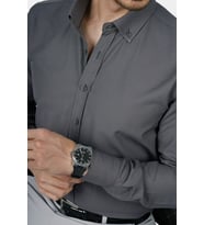 Füme Yaka Düğmeli Premium Şamre Slimfit Hediye Kutulu Erkek Gömlek